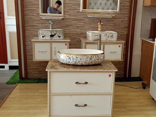 Mẫu tủ chậu lavabo tân cổ điển đẹp